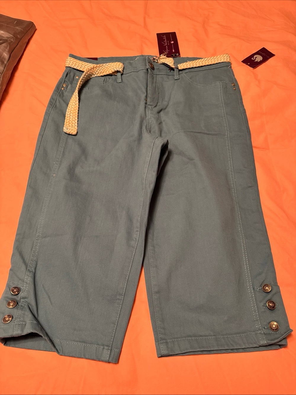 Men's Casual Cotton Blend Capri Pants - Sage Green